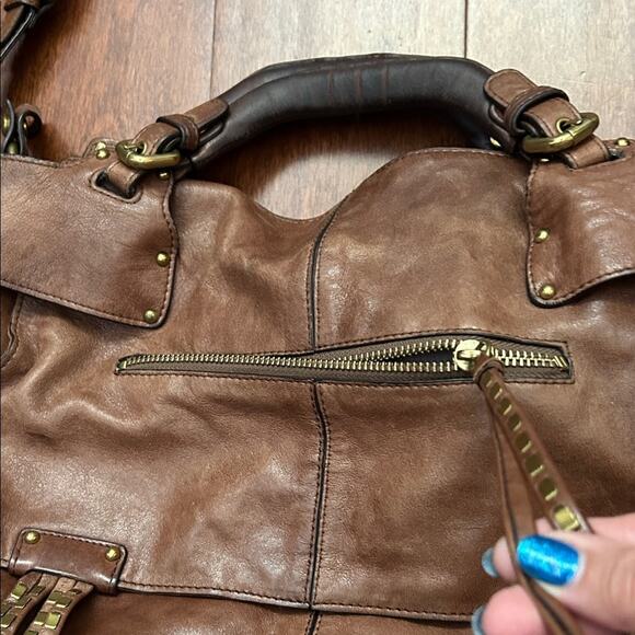 Kooba Brown Leather Women's Bag with Brass Detailing, Butter Soft - Picture 7 of 16